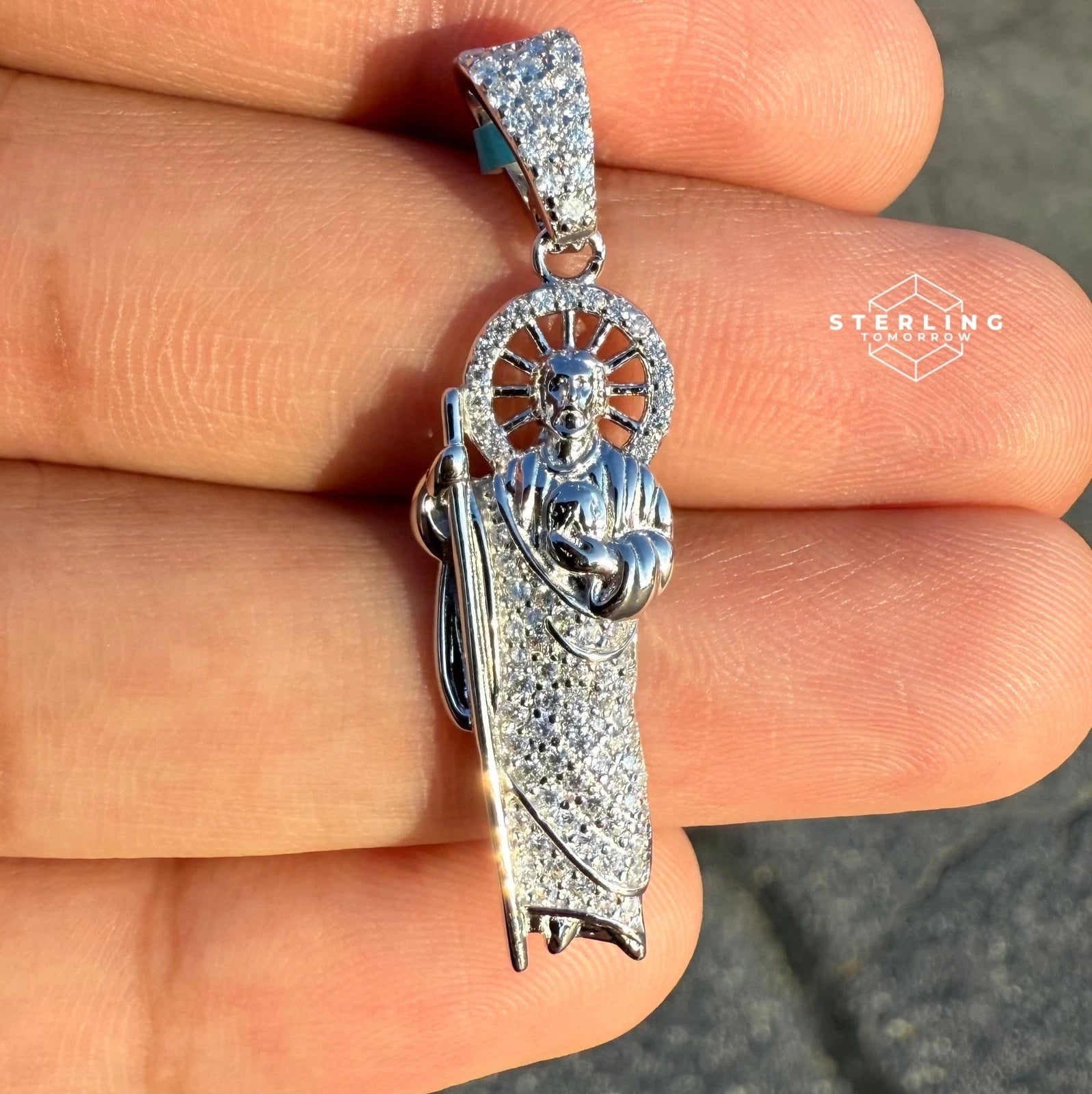 St Jude Moissanite Religious Pendant