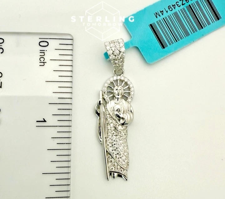 St Jude Moissanite Religious Pendant