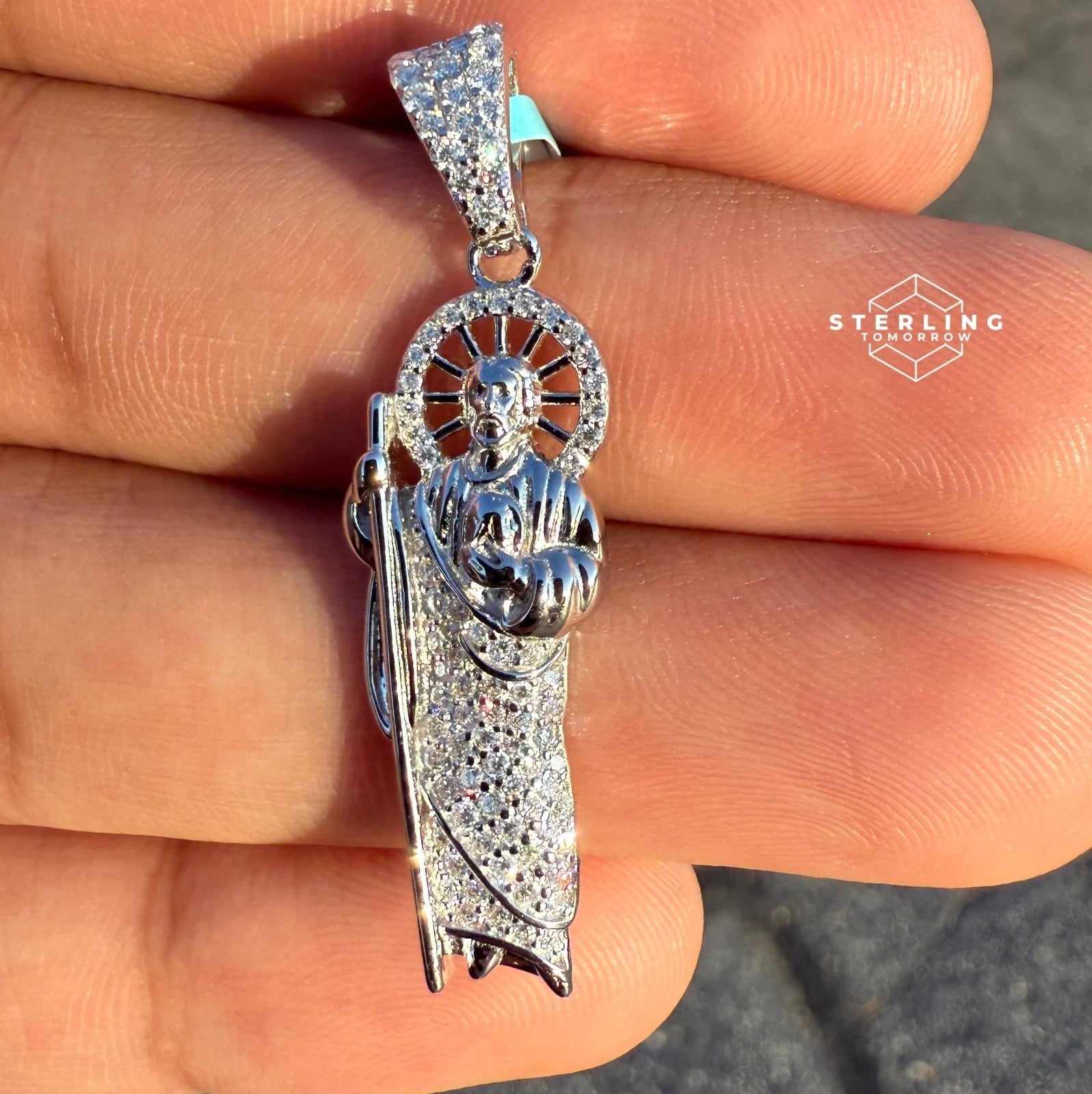 St Jude Moissanite Religious Pendant