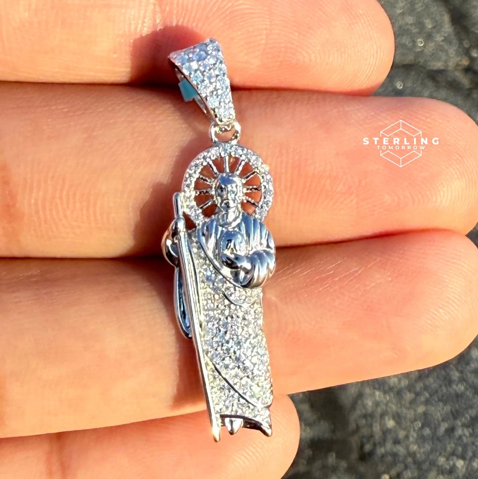 St Jude Moissanite Religious Pendant