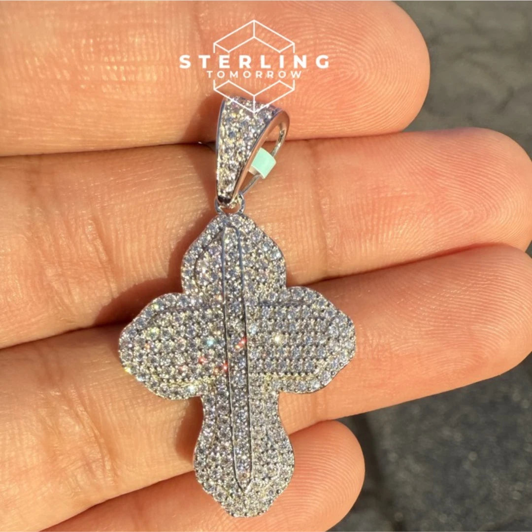 Moissanite Cross Designer Pendant