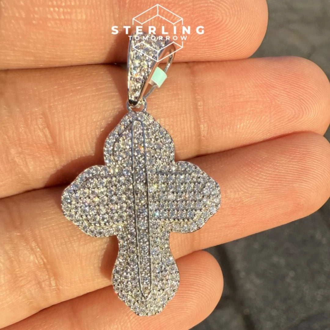 Moissanite Cross Designer Pendant