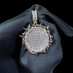 Iced Out Round Crown Thorns Pendant