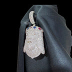 Silver Iced Out Jesus Pendant, Colorful Crown CZ Diamond Jesus Face Necklace