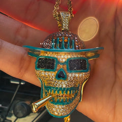Smoking Skull Iced Out Pendant