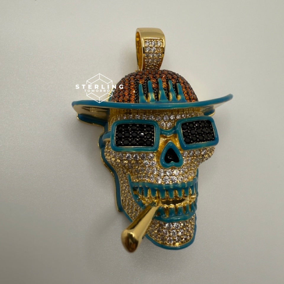 Smoking Skull Iced Out Pendant