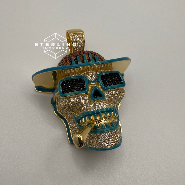 Smoking Skull Iced Out Pendant
