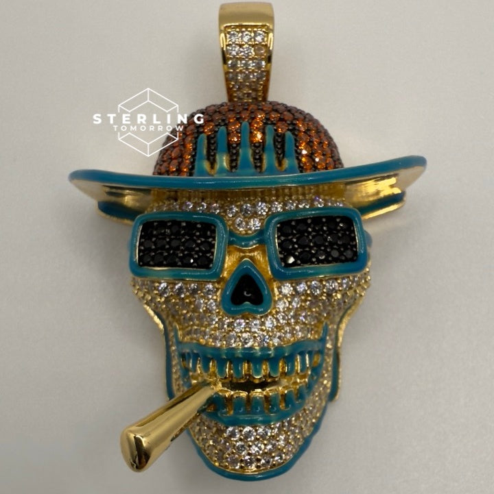 Smoking Skull Iced Out Pendant