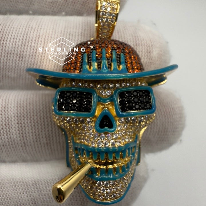 Smoking Skull Iced Out Pendant