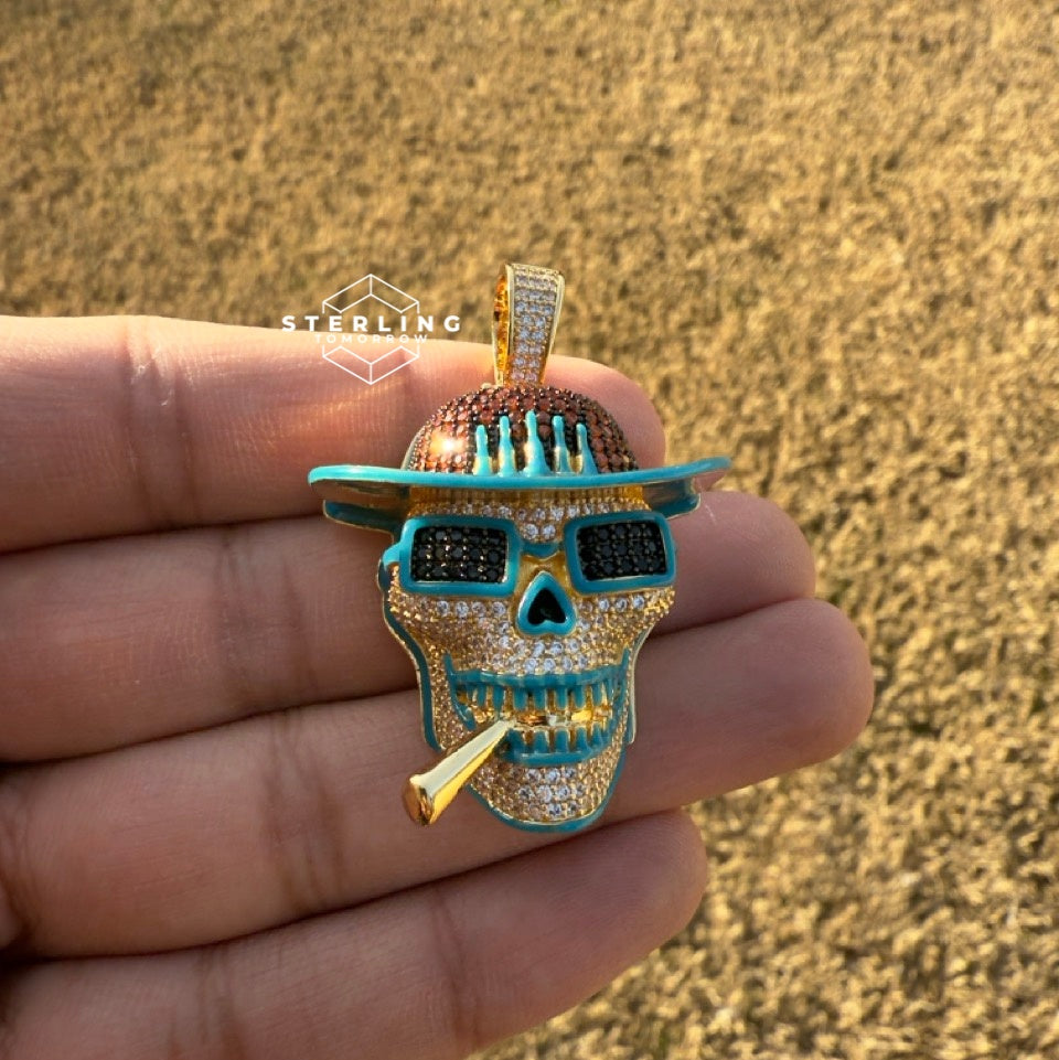 Smoking Skull Iced Out Pendant