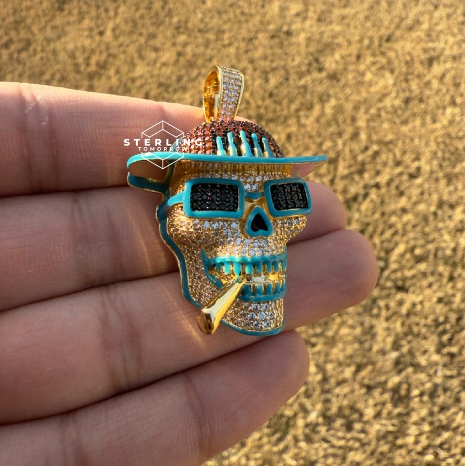 Smoking Skull Iced Out Pendant