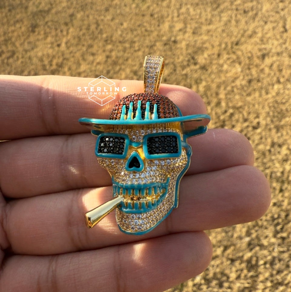 Smoking Skull Iced Out Pendant