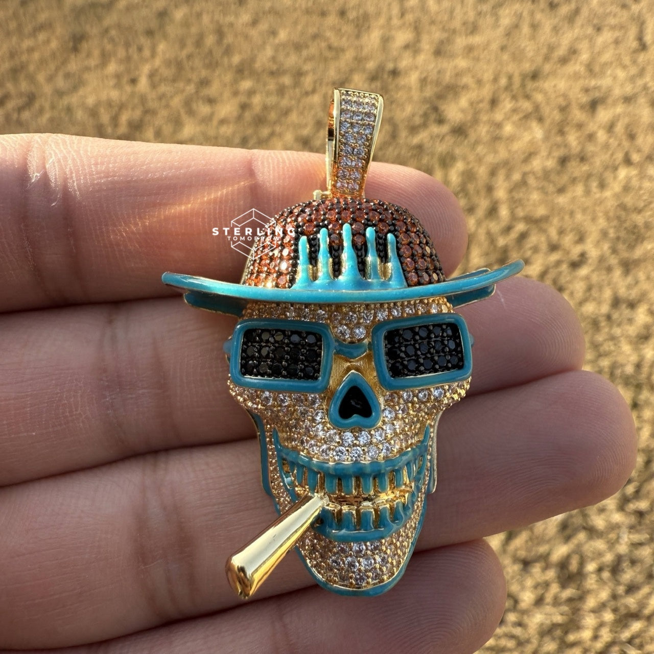 Smoking Skull Iced Out Pendant