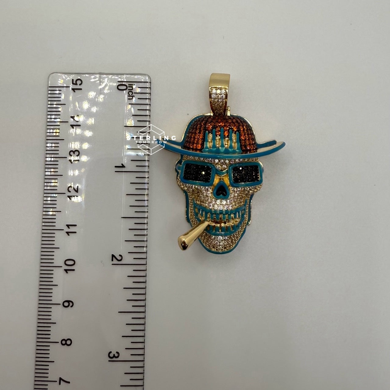 Smoking Skull Iced Out Pendant