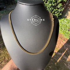 3mm Cuban Chain Stainless Steel Gold Tone