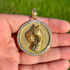 Horse Medallion Stainless Steel Pendant
