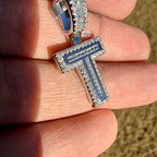 Moissanite Baguette Initial Pendants 925 Sterling Silver