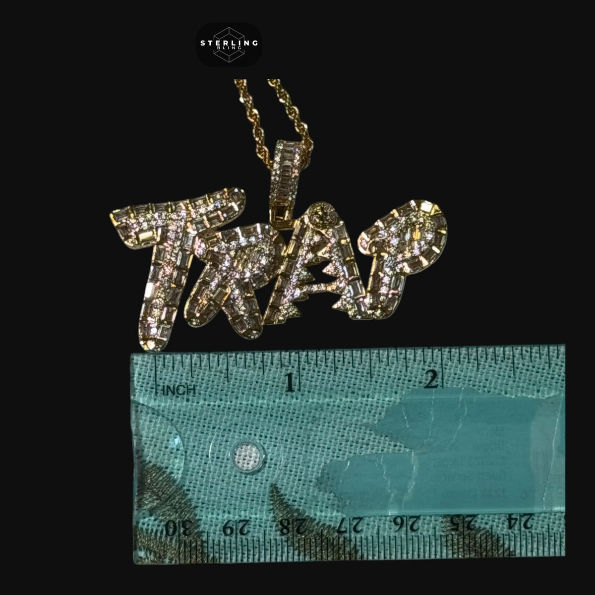 Trap Iced Out Baguette Pendant