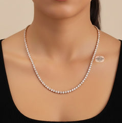 3mm 14k Rose Gold Finish CZ Tennis Chain