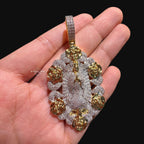 Virgin Mary Pendant - 14k Gold Plated CZ