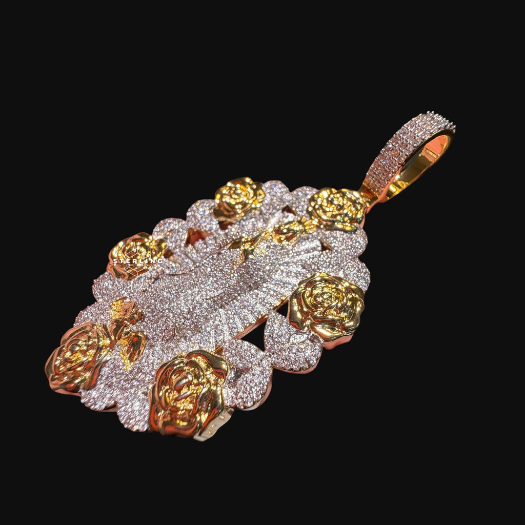 Virgin Mary Pendant - 14k Gold Plated CZ