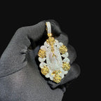 Virgin Mary Pendant - 14k Gold Plated CZ