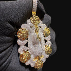 Virgin Mary Pendant - 14k Gold Plated CZ