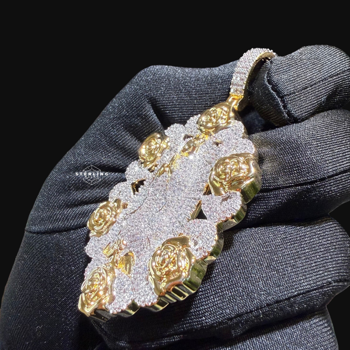 Virgin Mary Pendant - 14k Gold Plated CZ