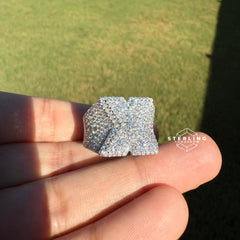 "X" Moissanite Men's Ring